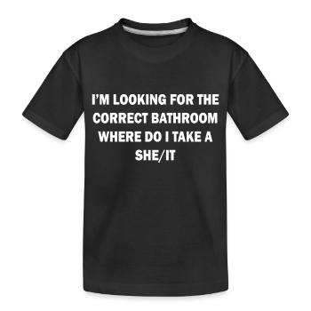 SALLE DE BAIN CORRECTE PRENDRE UNE ELLE/ELLE - T-shirt bio Premium Enfant - noir - Devant