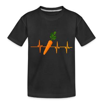 Battement de cœur carottes - T-shirt bio Premium Enfant - noir - Devant
