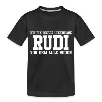 Rudi Name Design - Kinder Premium Bio T-Shirt - Schwarz - Vorne