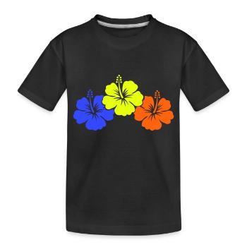 Flower Hibiscus - Kids' Premium Organic T-Shirt - black - Front