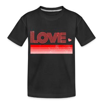 Amour coeur rouge - T-shirt bio Premium Enfant - noir - Devant