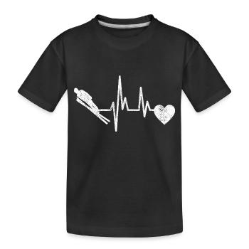 Ski Jumper Ski Ski Jumping Ski Flying Winter Sports - Kids' Premium Organic T-Shirt - black - Front