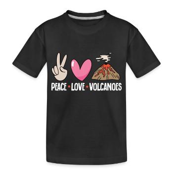 Vulkan Geologie Vulkanologie Lava - Kinder Premium Bio T-Shirt - Schwarz - Vorne