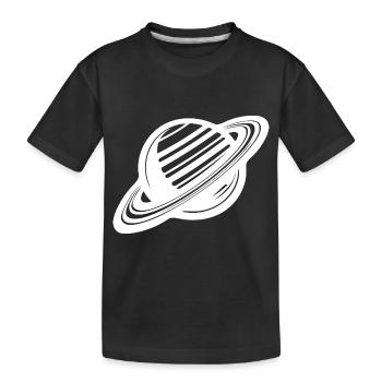 Planète aux anneaux avec système d’anneaux dans le système solaire - T-shirt bio Premium Enfant - noir - Devant