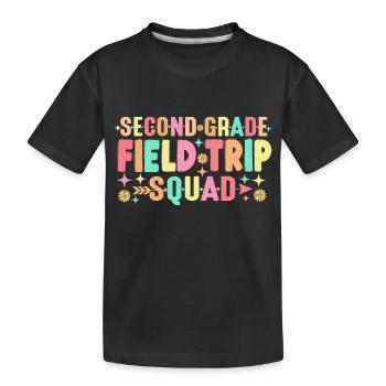 2. Zweite Klasse Exkursions-Kader-Matching - Kinder Premium Bio T-Shirt - Schwarz - Vorne