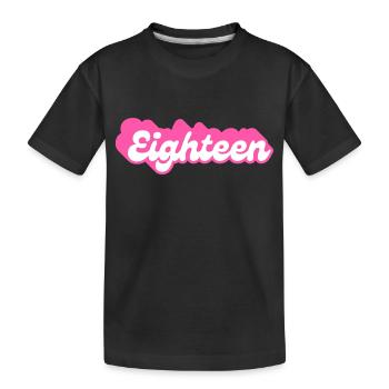 Eighteen birthday - 18th birthday retro pink - Kids' Premium Organic T-Shirt - black - Front