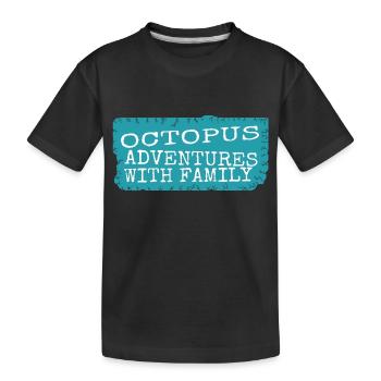 birthday present idea observing octopuses - Kids' Premium Organic T-Shirt - black - Front