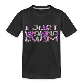 swimming funny quote gift present funny - Kinder Premium Bio T-Shirt - Schwarz - Vorne