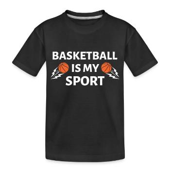 Basketball - Kids' Premium Organic T-Shirt - black - Front