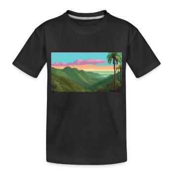 El Yunque National Forest, Puerto Rico, Pixelart - Kinder Premium Bio T-Shirt - Schwarz - Vorne