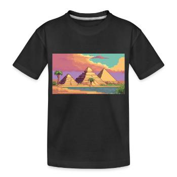 Giza, Egypt - Pixel Art - Kids' Premium Organic T-Shirt - black - Front