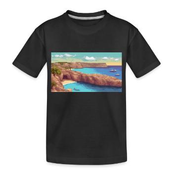 Île de Comino, Malte - Pixel Art - T-shirt bio Premium Enfant - noir - Devant