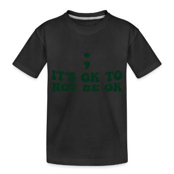 Sensibilisation à la santé mentale Point-virgule - C’est bien de - T-shirt bio Premium Enfant - noir - Devant