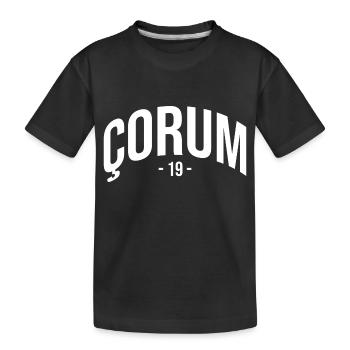 Corum 19 Turkey Turkiye TR Gift Holiday Turk - Kids' Premium Organic T-Shirt - black - Front