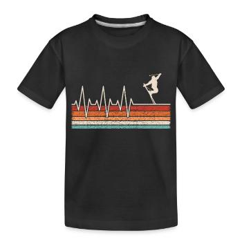 Battements de cœur du skieur - T-shirt bio Premium Enfant - noir - Devant