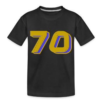 70. 70 YEARS. 70th ANNIVERSARY. 70 YEARS ANNIVERSARY. - Kids' Premium Organic T-Shirt - black - Front