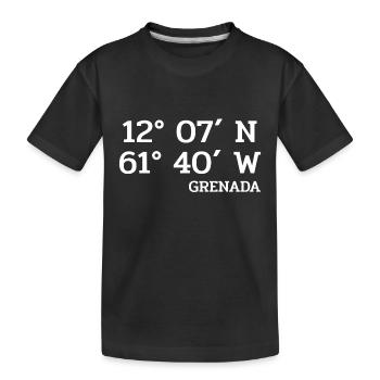 Grenada Coordinates - Coordinates - Caribbean - Kids' Premium Organic T-Shirt - black - Front