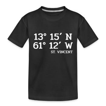 Coordonnées Saint-Vincent - Koordinaten West Indies - T-shirt bio Premium Enfant - noir - Devant