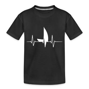 Voile Battement De Coeur Marin Capitaine Voilier - T-shirt bio Premium Enfant - noir - Devant