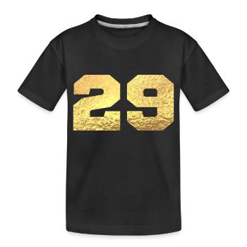 Numéro 29 paillettes doré - 29e anniversaire - T-shirt bio Premium Enfant - noir - Devant