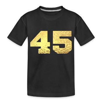 Numéro 45 paillettes doré - 45e anniversaire - T-shirt bio Premium Enfant - noir - Devant