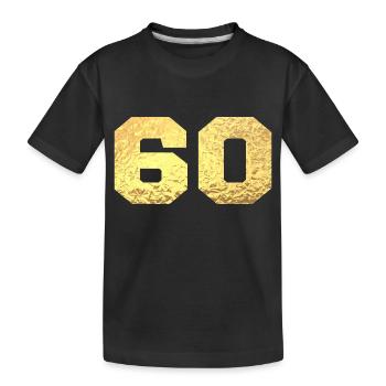 Number 60 Gold Glitter - 60th Anniversary - Kids' Premium Organic T-Shirt - black - Front