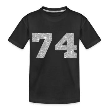 74 Silver Glitter - 74 Birthday - Kids' Premium Organic T-Shirt - black - Front