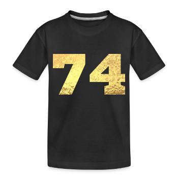 74 Gold Glitter - 74 Birthday - Kids' Premium Organic T-Shirt - black - Front
