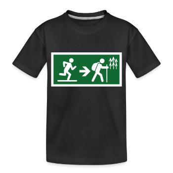 Ausgang zur Wanderung - Kinder Premium Bio T-Shirt - Schwarz - Vorne