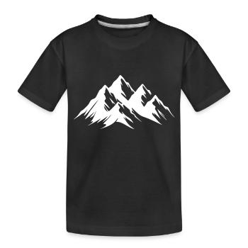 Alpen Berge Panorama Minimal Vektor - Kinder Premium Bio T-Shirt - Schwarz - Vorne
