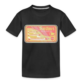 Sardinen in einer Pop-Art aus der Dose - Kinder Premium Bio T-Shirt - Schwarz - Vorne