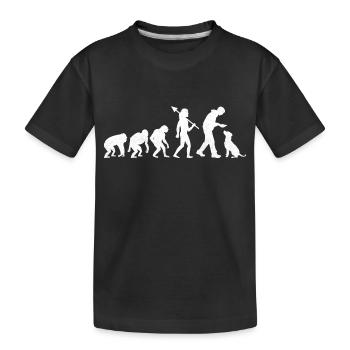 Retro Evolution Labrador Retriever Lab Hunde Apportieren - Kinder Premium Bio T-Shirt - Schwarz - Vorne