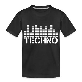Techno Love Equalizer Waves Musique Fête Logo - T-shirt bio Premium Enfant - noir - Devant