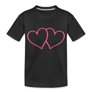 Coeurs Cœur - T-shirt bio Premium Enfant - noir - Devant