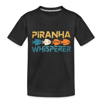 Piranha - Kinder Premium Bio T-Shirt - Schwarz - Vorne