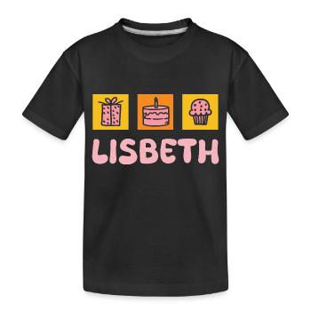First name Lisbeth - Kids' Premium Organic T-Shirt - black - Front