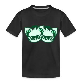 2 DJ Katzen Team Freunde Tiere Haustier Kätzchen - Kinder Premium Bio T-Shirt - Schwarz - Vorne