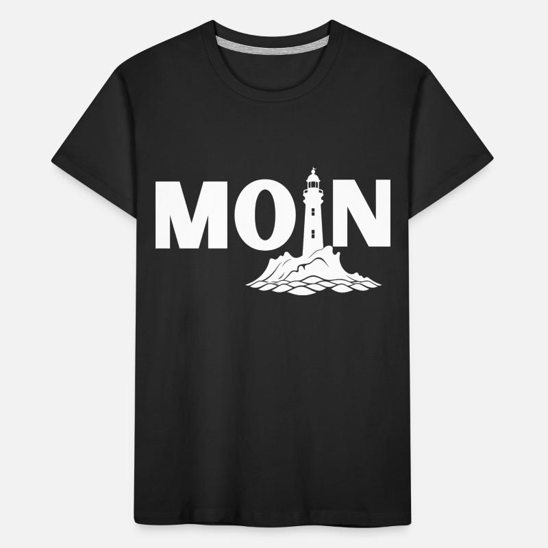 Norddeutsches Maritimes Moin Design mit Leuchtturm Kinder Premium Bio T-Shirt