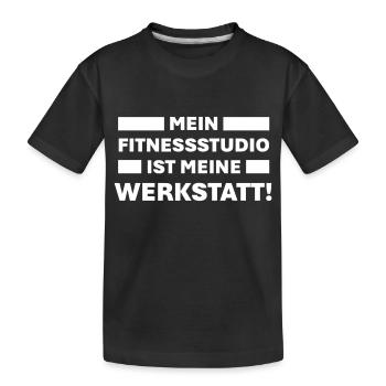 My gym is my workshop - Kids' Premium Organic T-Shirt - black - Front