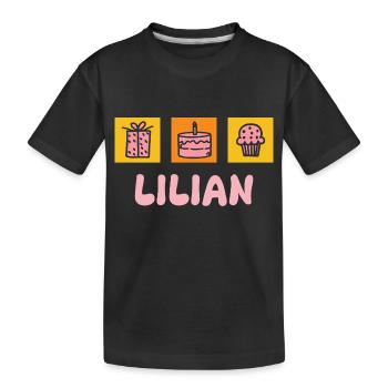 First name Lilian - Kids' Premium Organic T-Shirt - black - Front