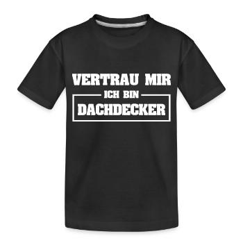 Funny roofer - Kids' Premium Organic T-Shirt - black - Front