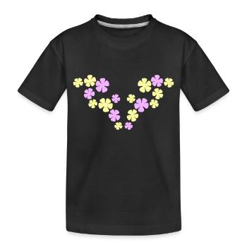 Beaucoup de jolies fleurs motif décoratif coloré belle - T-shirt bio Premium Enfant - noir - Devant