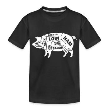 Pig Schwein - Kinder Premium Bio T-Shirt - Schwarz - Vorne