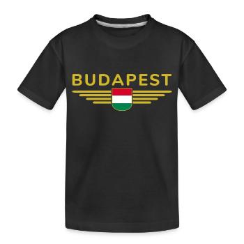 Budapest Ungarn Fan, Outfit T Shirt Design - Kinder Premium Bio T-Shirt - Schwarz - Vorne
