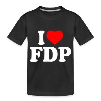I love fdp - Kinder Premium Bio T-Shirt - Schwarz - Vorne