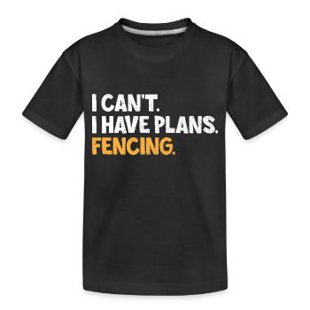 Je ne peux pas J’ai des plans Escrime Épée Épée Escrimeur - T-shirt bio Premium Enfant - noir - Devant