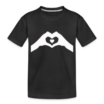hände herz - Kinder Premium Bio T-Shirt - Schwarz - Vorne