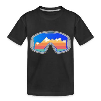 Ski Goggles Skier Vintage Design Bright - Kids' Premium Organic T-Shirt - black - Front