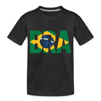 Brazil - Kids' Premium Organic T-Shirt - black - Front
