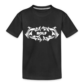 Name Rolf - Kids' Premium Organic T-Shirt - black - Front